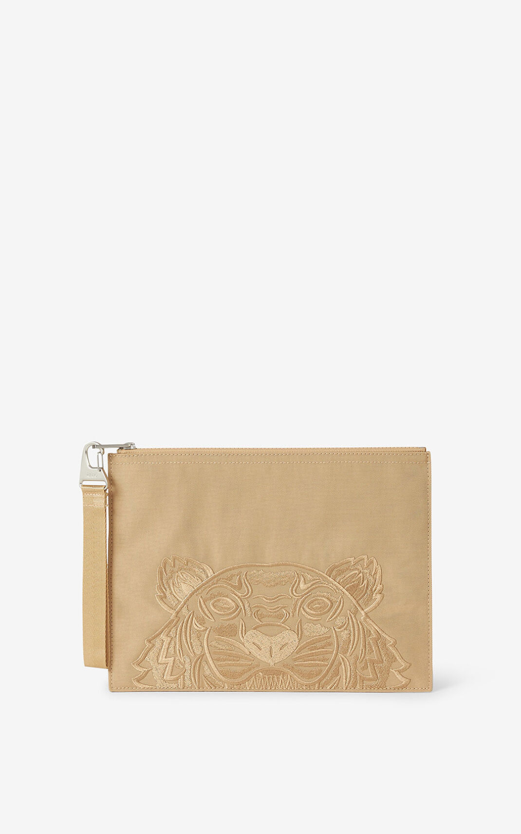 Pochette Kenzo Large Toile Kampus Tiger Homme Beige | SEXT-54873